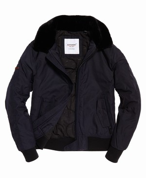 Superdry Edit Hercules Bomber Férfi Kabát Sötétkék | FVEMH3982